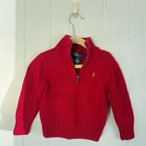 Ralph Lauren Polo Red Quarter Zip Sweater
